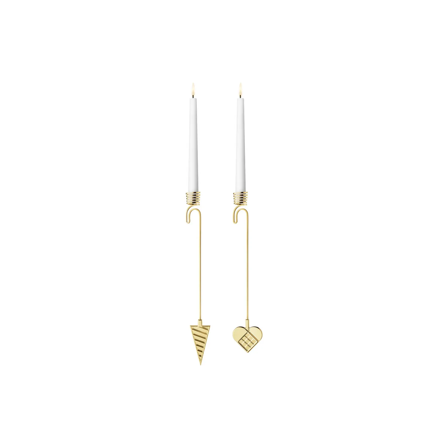 Clearance Georg Jensen 2025 Lysholder Sæt Hjerte & Kræmmerhus, guld