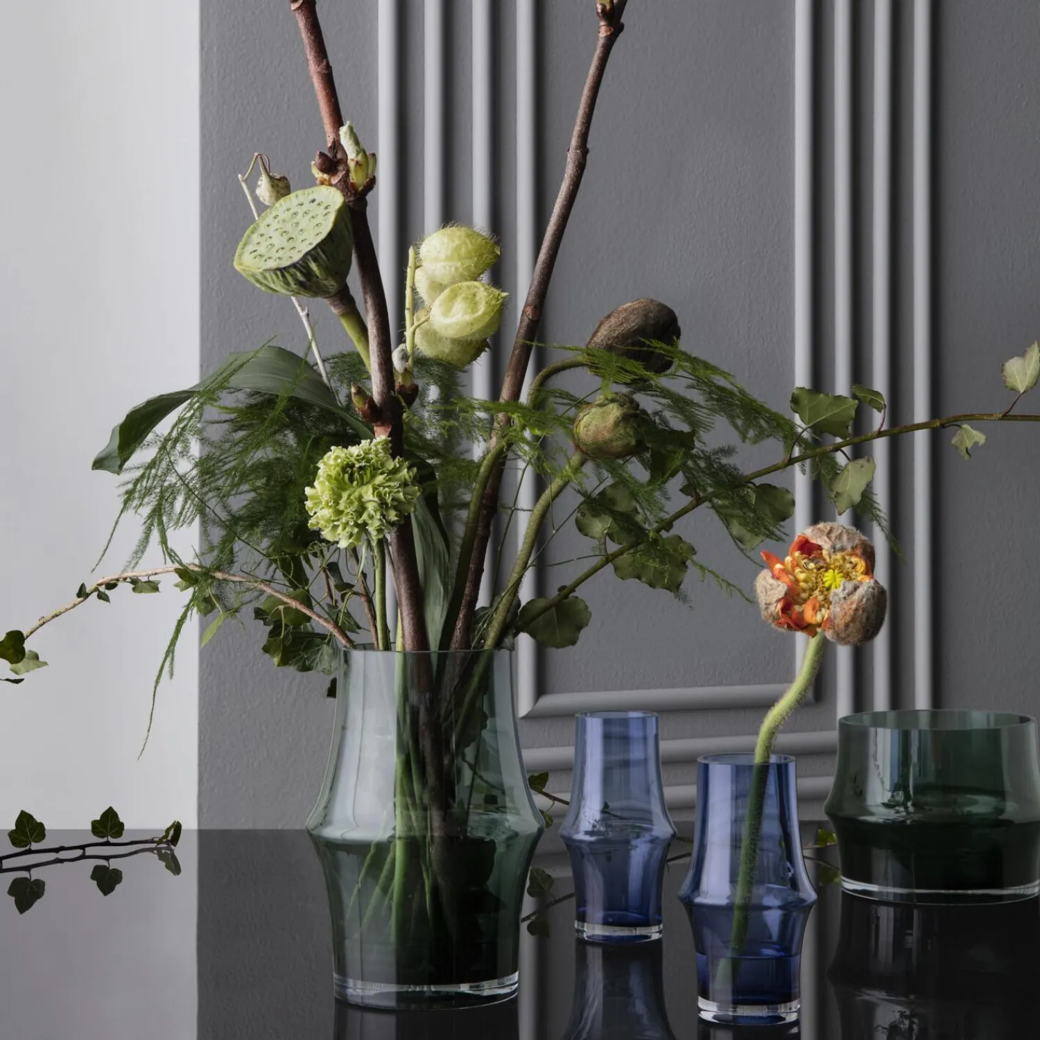 Holmegaard ARC vase, mørk blå