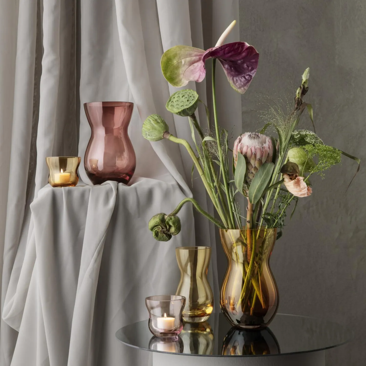 Clearance Holmegaard Calabas vase, amber