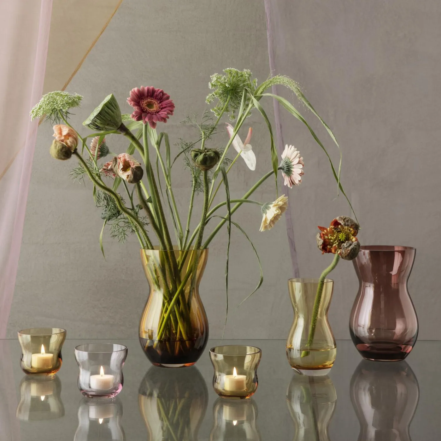 Clearance Holmegaard Calabas vase, amber