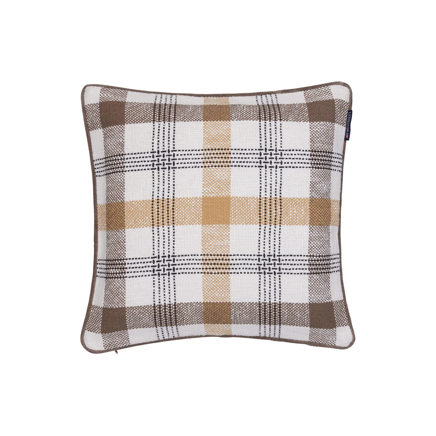 Online Lexington Checked Pillow Cover, olive/oat