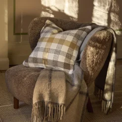 Online Lexington Checked Pillow Cover, olive/oat