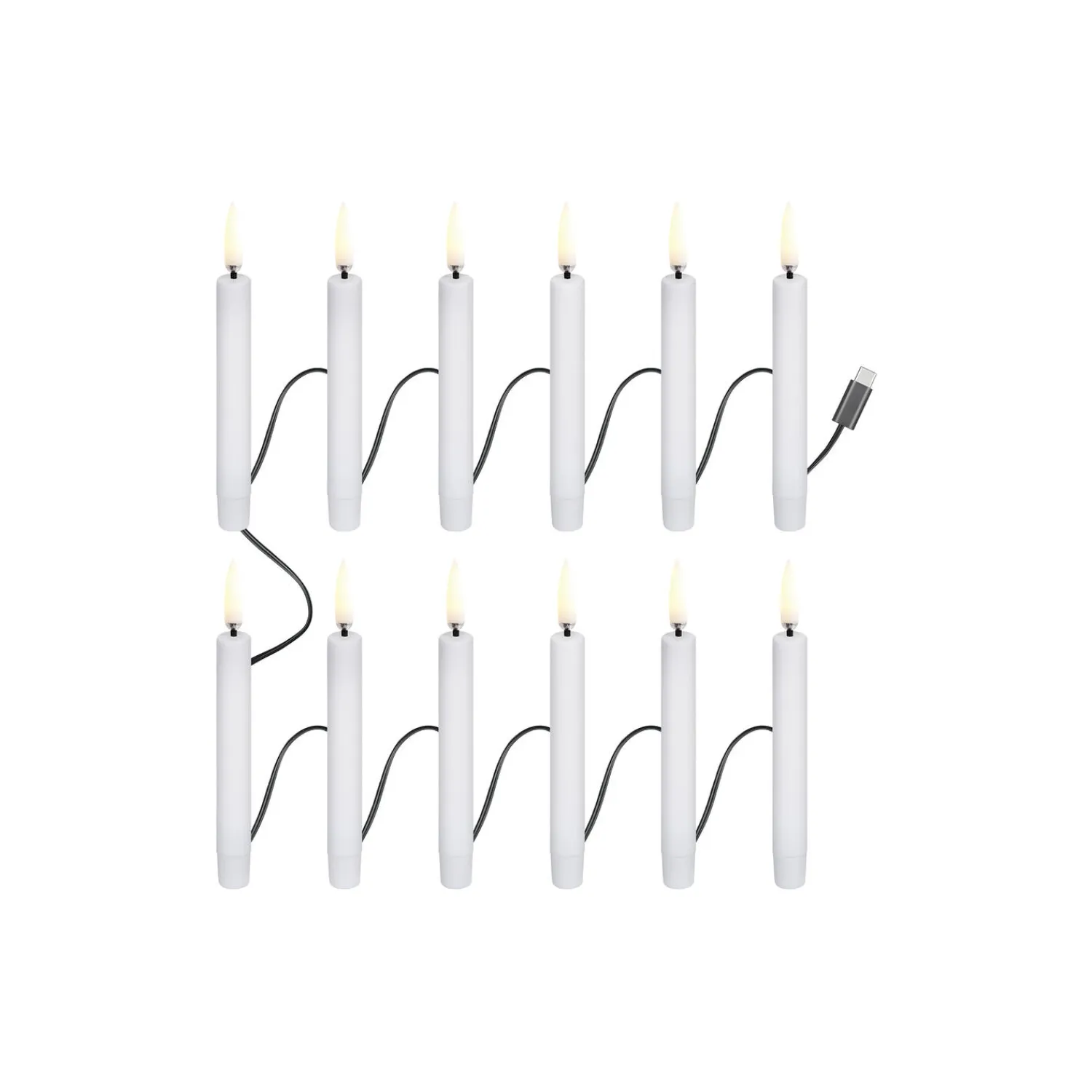 Hot Uyuni Lighting Christmas string 12 candles USB-C, white