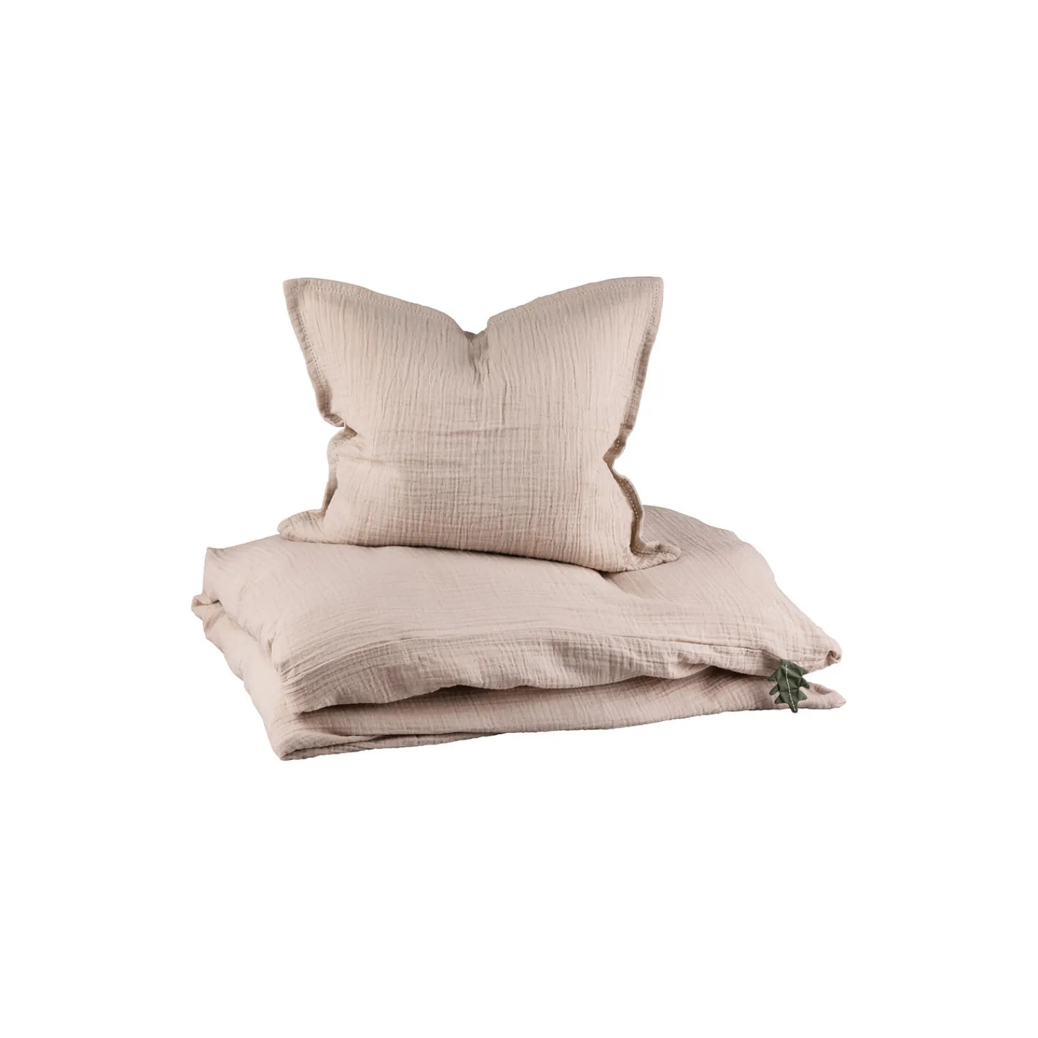Sale Sebra 2-delt musselin juniorsengetøj, seabreeze beige