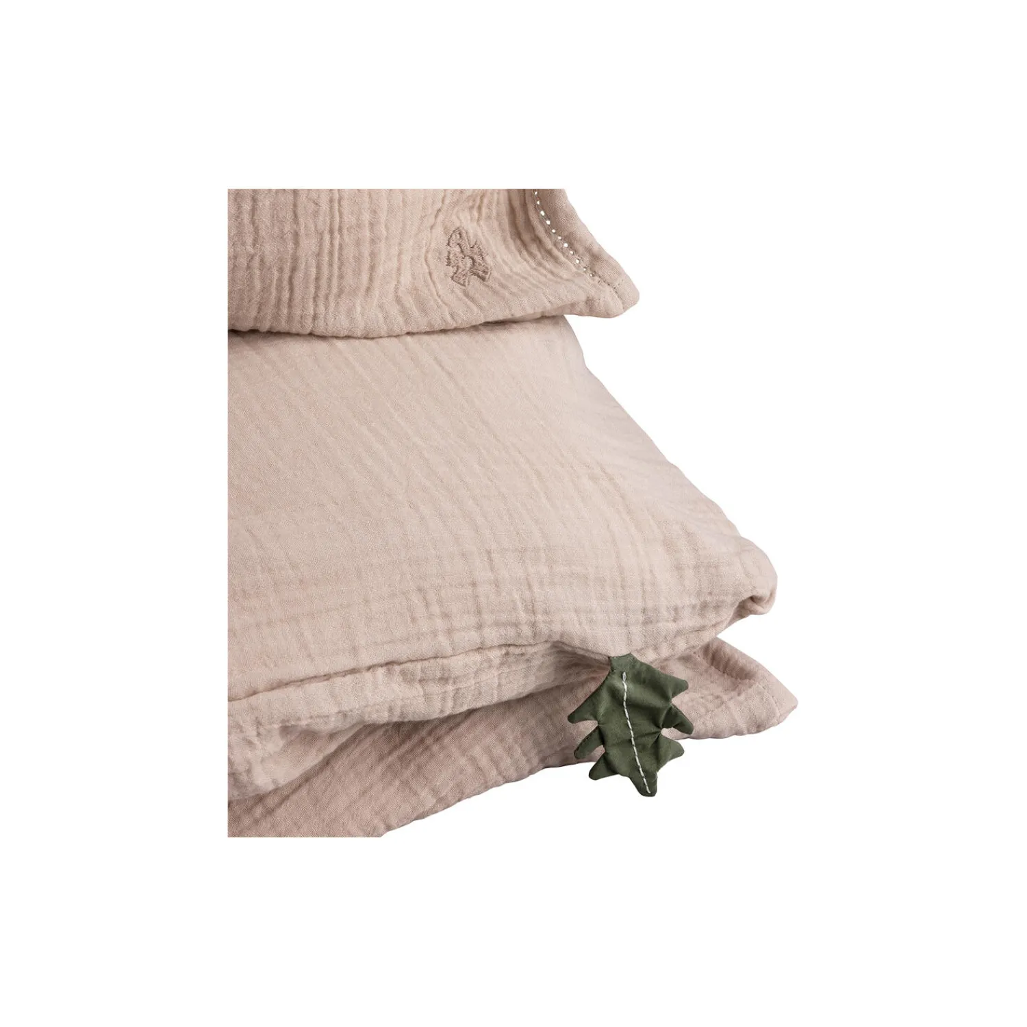 Sale Sebra 2-delt musselin juniorsengetøj, seabreeze beige