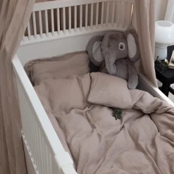 Sale Sebra 2-delt musselin juniorsengetøj, seabreeze beige