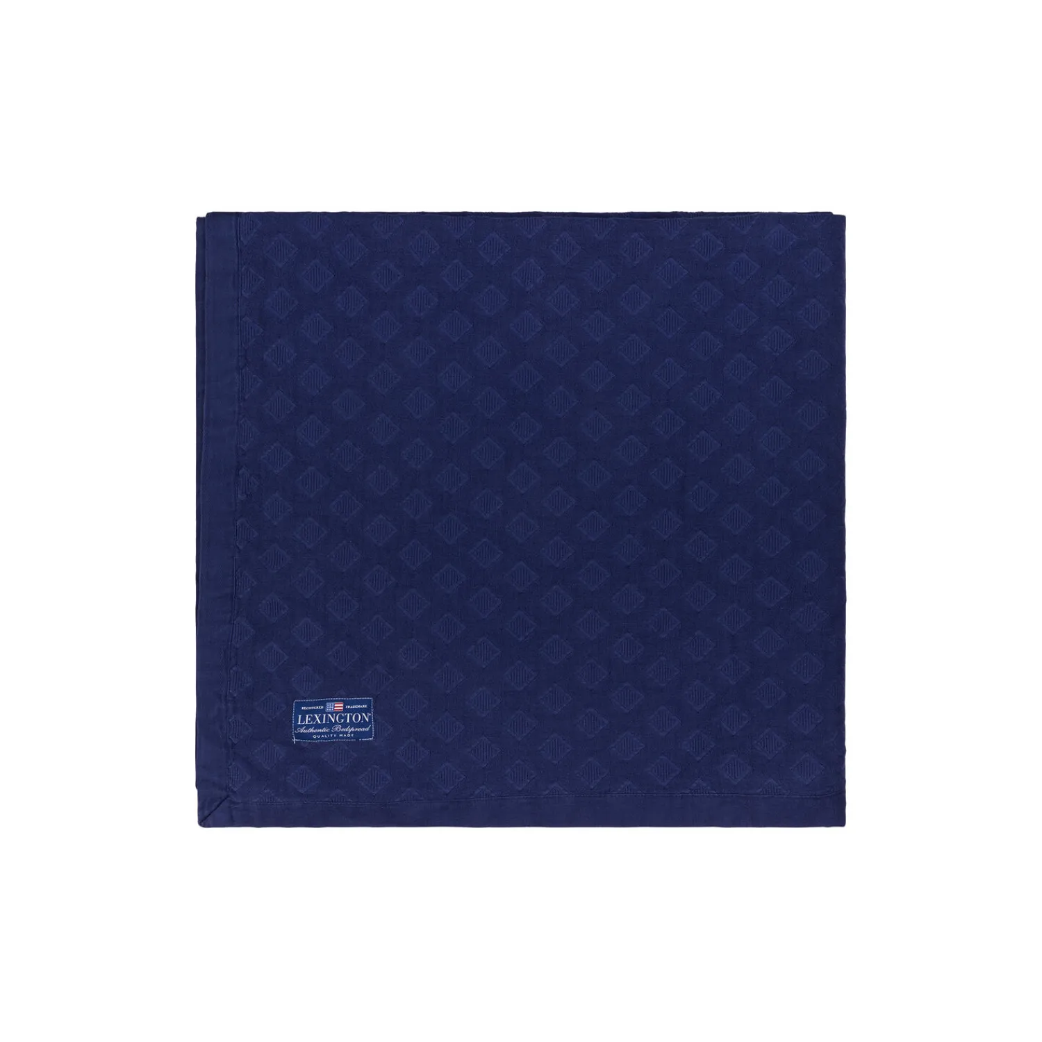 Online Lexington Diamond Jacquard Bedspread, dark blue