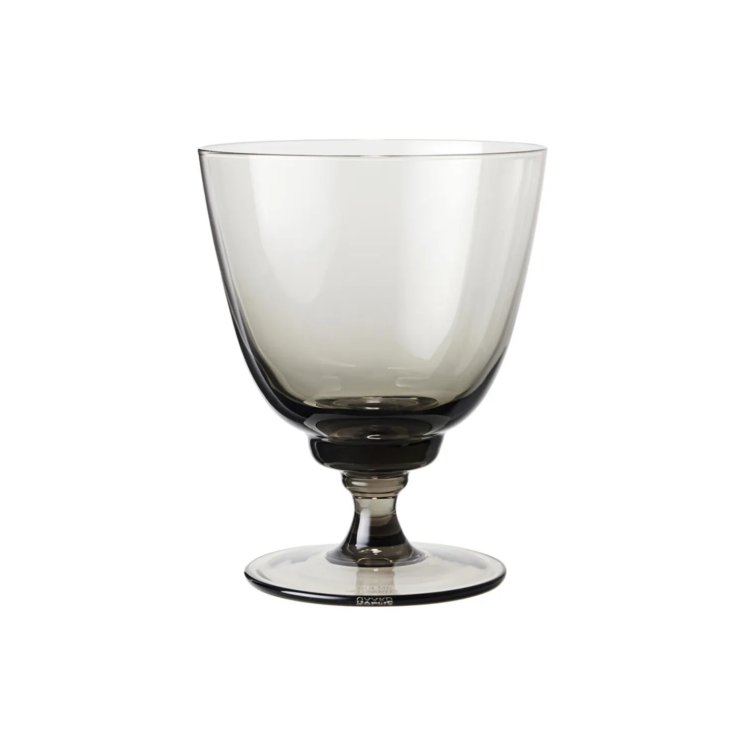 Holmegaard Glas<Flow glas på fod, smoke