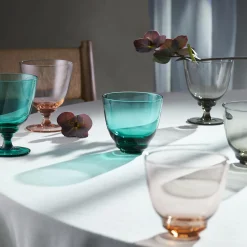 Holmegaard Glas<Flow glas på fod, smoke