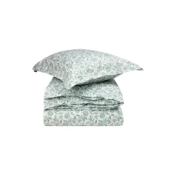 Outlet Lexington Flowers Cotton Sateen Bed Set, white/eucalyptus