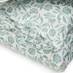 Outlet Lexington Flowers Cotton Sateen Bed Set, white/eucalyptus