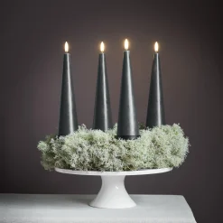 Best Uyuni Lighting Giftbox w. spike, remote, LED cone candle 4-pack, pine green