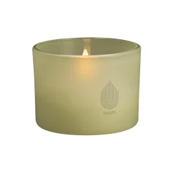Clearance Uyuni Lighting Glass Candle, light green leaf