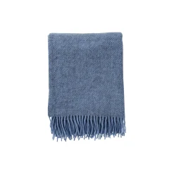 Best Klippan Yllefabrik Gotland uld plaid, infinity blue