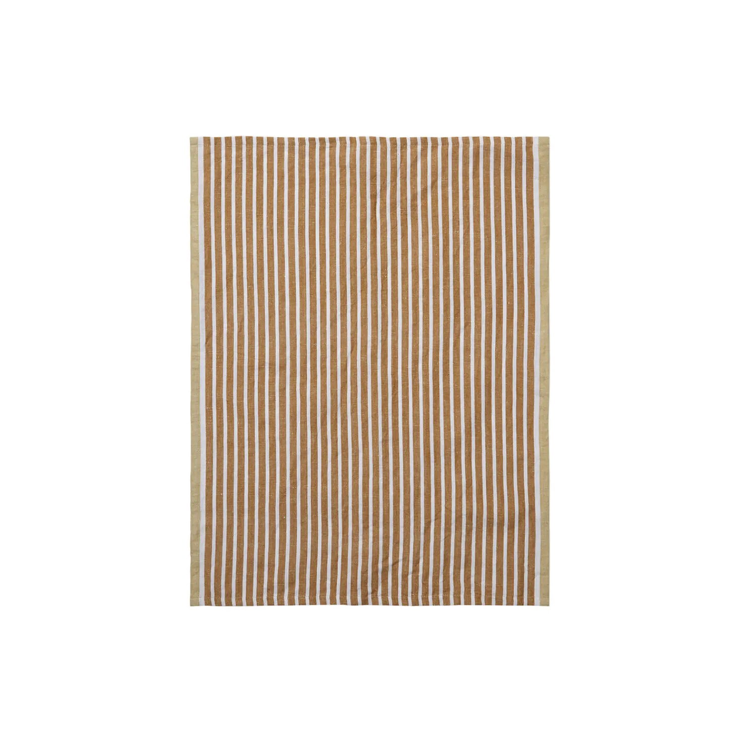 Clearance Ferm Living Hale Tea Towel, golden brown/silver fern