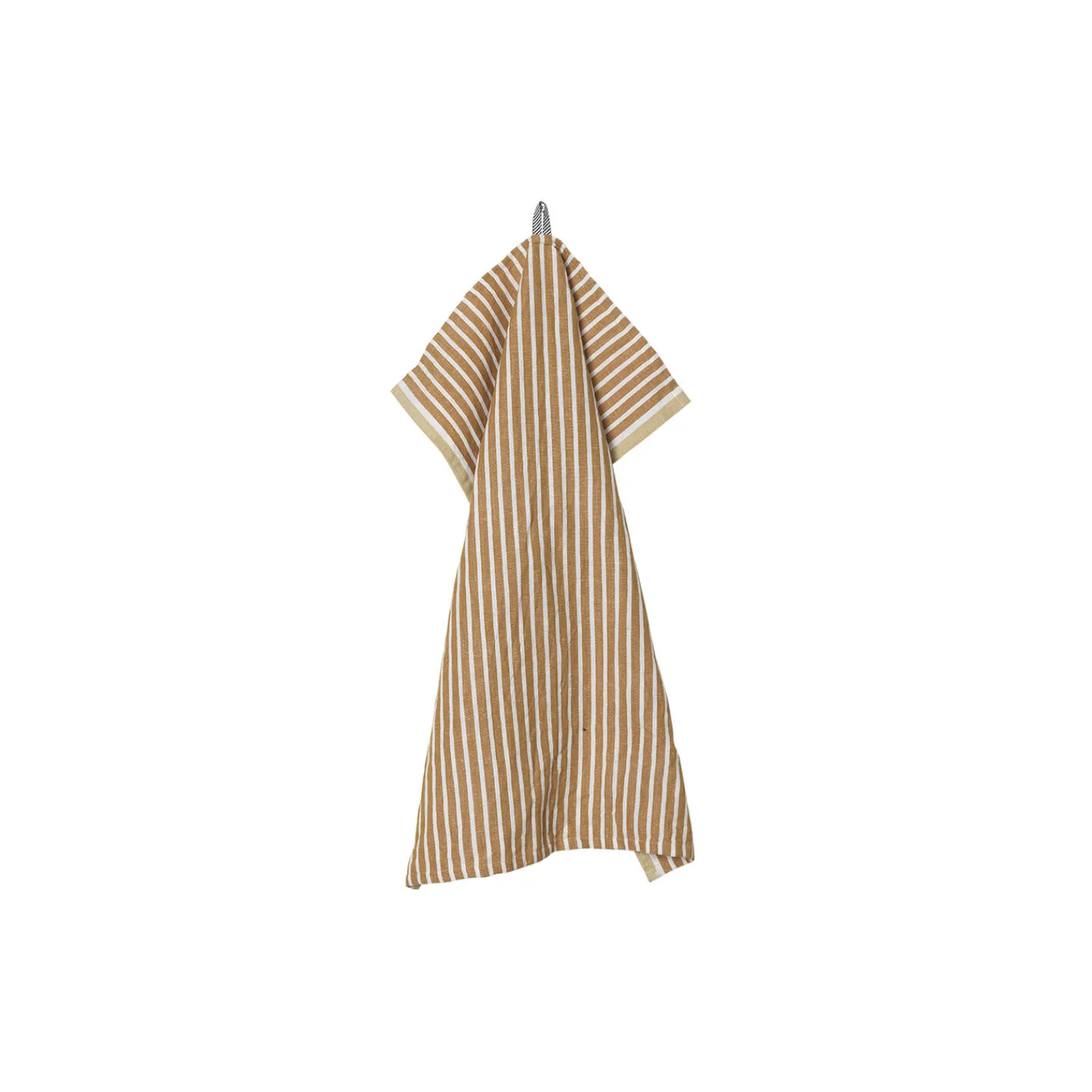 Clearance Ferm Living Hale Tea Towel, golden brown/silver fern