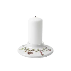 Kähler Lysestager<Hammershøi Christmas bloklysestage, hvid m. deko