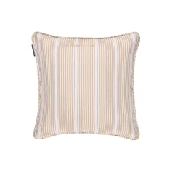 Outlet Lexington Icons Classic Striped Organic Cotton Twill Pillow Cover, beige/white
