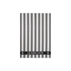 Best Lexington Icons Cotton Twill Waffle Striped Kitchen Towel, black/white