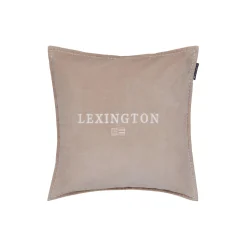 Clearance Lexington Icons Logo Organic Cotton Velvet Pillow Cover, beige/white