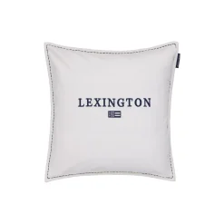 Clearance Lexington Icons Logo Organic Cotton Velvet Pillow Cover, white/navy