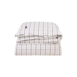 Lexington Sengetøj<Icons White/Beige/Navy Checked Cotton Poplin Duvet Cover, white/beige/navy