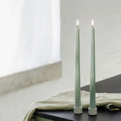 Hot Uyuni Lighting LED Slim Taper Candle 32 cm 2 pcs, dusty green