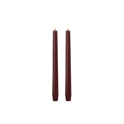 Uyuni Lighting Lys & Duftlys<LED taper candle 2-pack, wine red