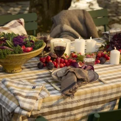 Lexington Bordtekstiler<Linen/Cotton Tablecloth, olive/white/stone