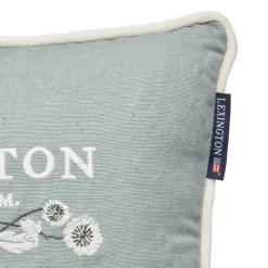 Hot Lexington Logo Linen/Cotton Pillow, eucalyptus/white