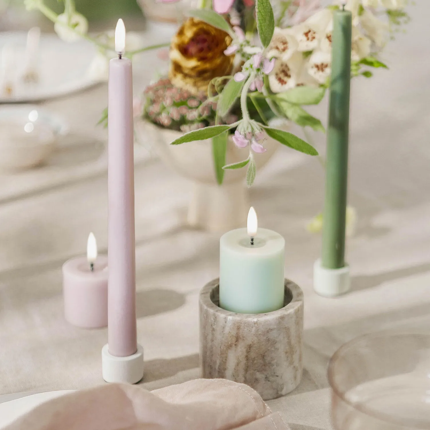 Uyuni Lighting Lysestager<Marble Lantern, desert beige