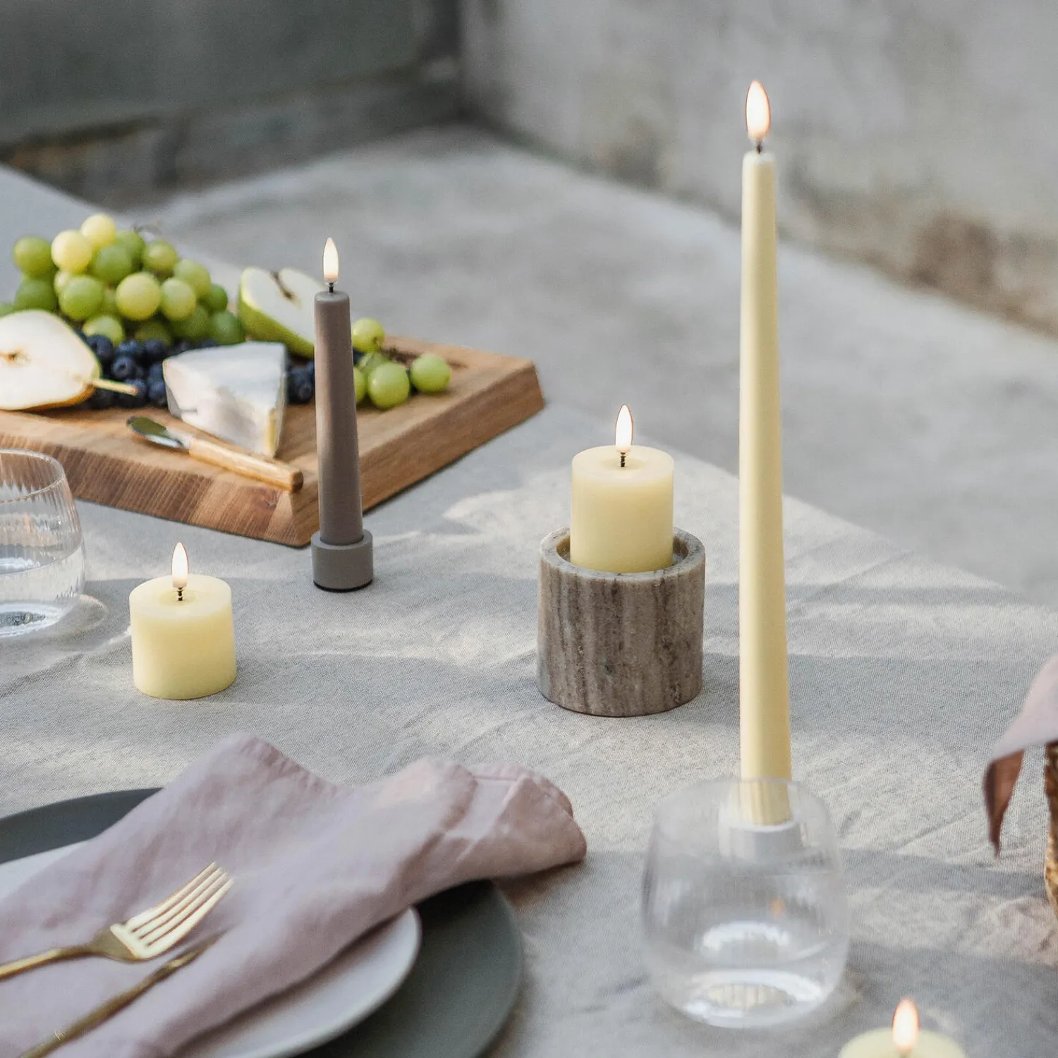 Uyuni Lighting Lysestager<Marble Lantern, desert beige