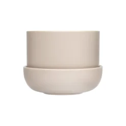Best Iittala Nappula urtepotte med underskål lille, beige