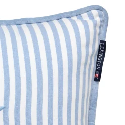 Lexington Pyntepuder & Hynder<Organic Cotton Oxford Striped Cushion Cover, blue/white