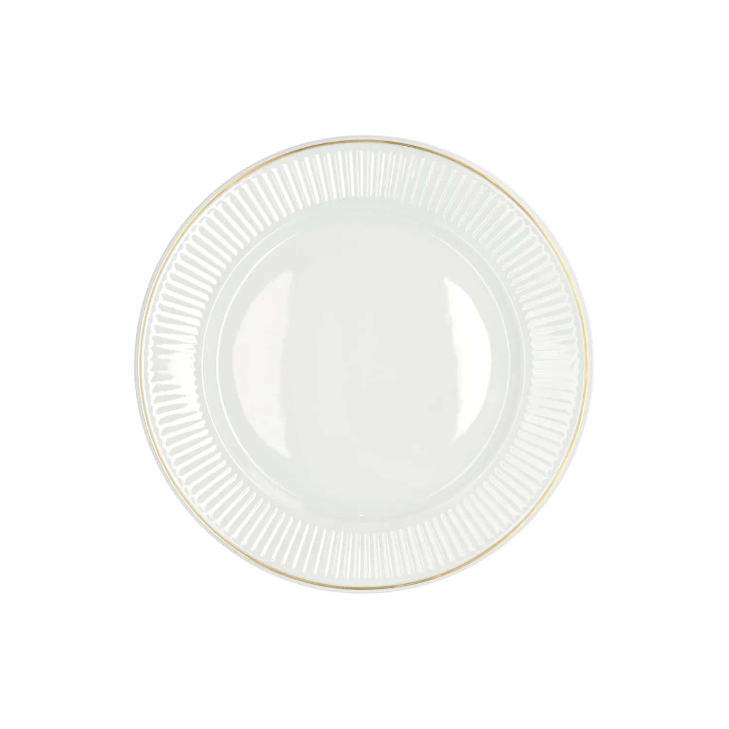 Pillivuyt Tallerkener<Plissé tallerken Ø 22 cm, hvid/guld