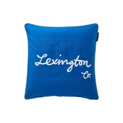 Outlet Lexington Pudebetræk i økologisk bomuldstwill med logo, sea blue/white