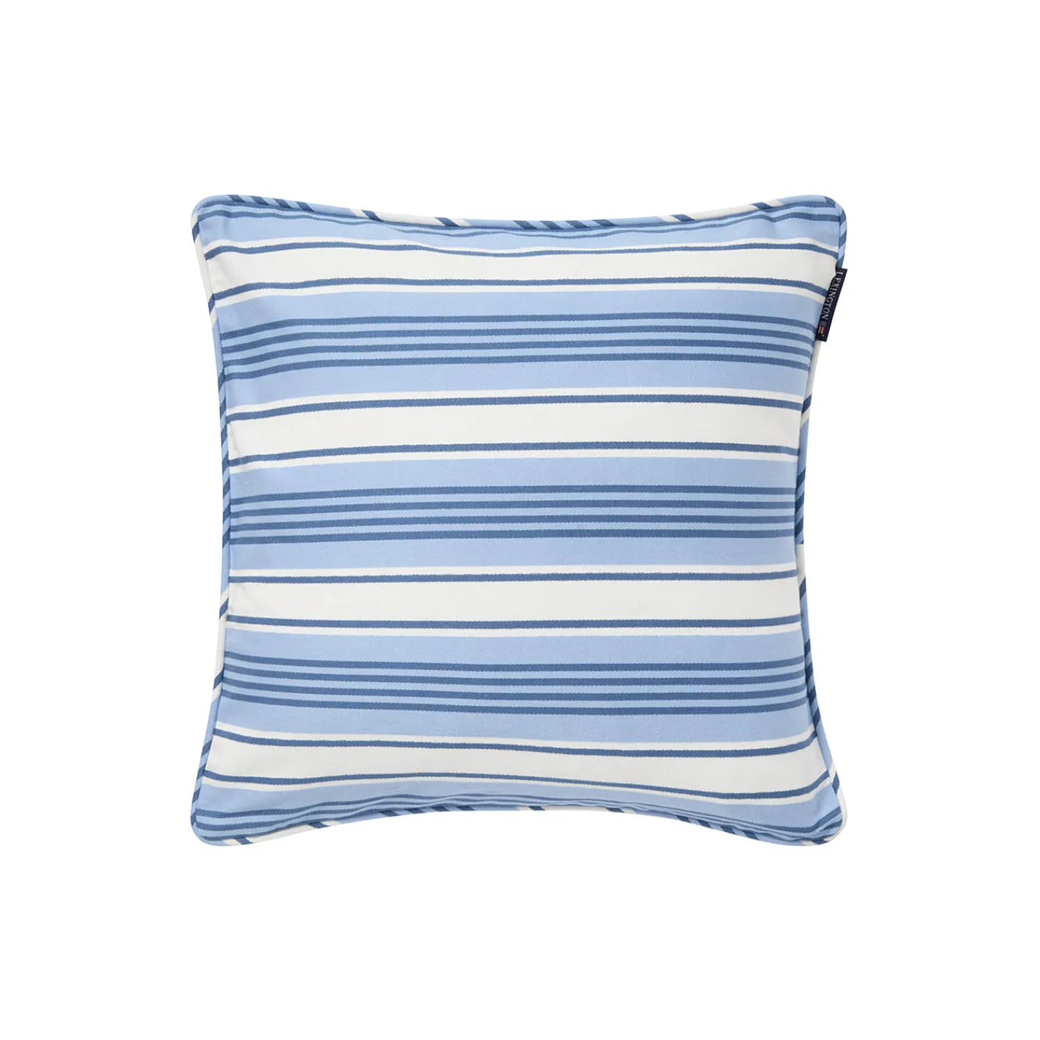 Online Lexington Striped Organic Cotton Twill Cushion Cover, blue/white