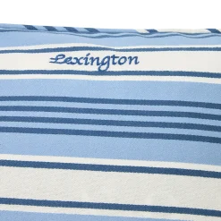 Online Lexington Striped Organic Cotton Twill Cushion Cover, blue/white