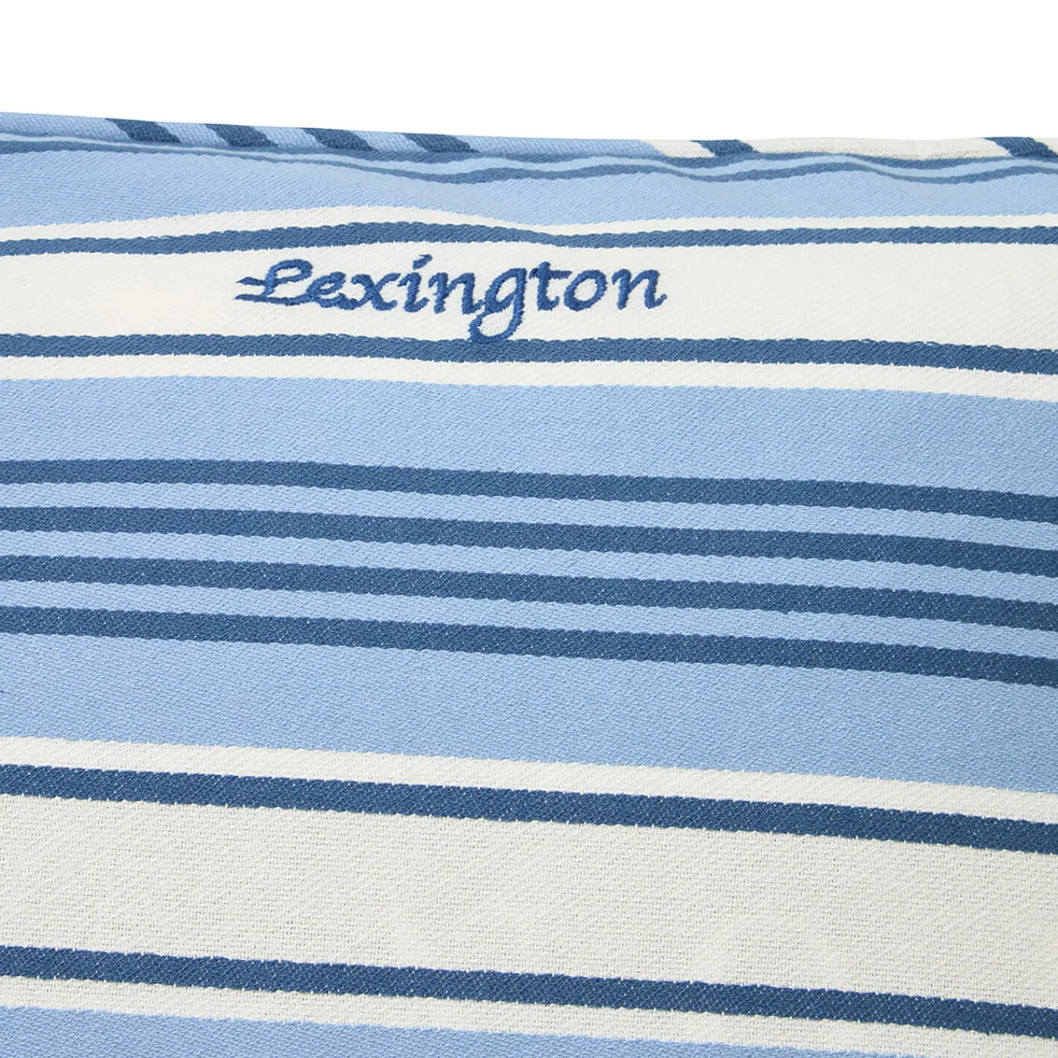 Online Lexington Striped Organic Cotton Twill Cushion Cover, blue/white