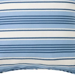 Online Lexington Striped Organic Cotton Twill Cushion Cover, blue/white