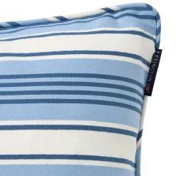 Online Lexington Striped Organic Cotton Twill Cushion Cover, blue/white