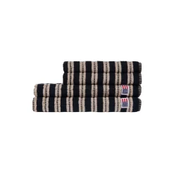 Hot Lexington Striped Terry Towel, blackish navy/lt beige