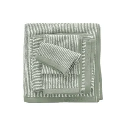 Clearance Marc O'Polo Timeless Tone Stripe håndklæde, green/off-white