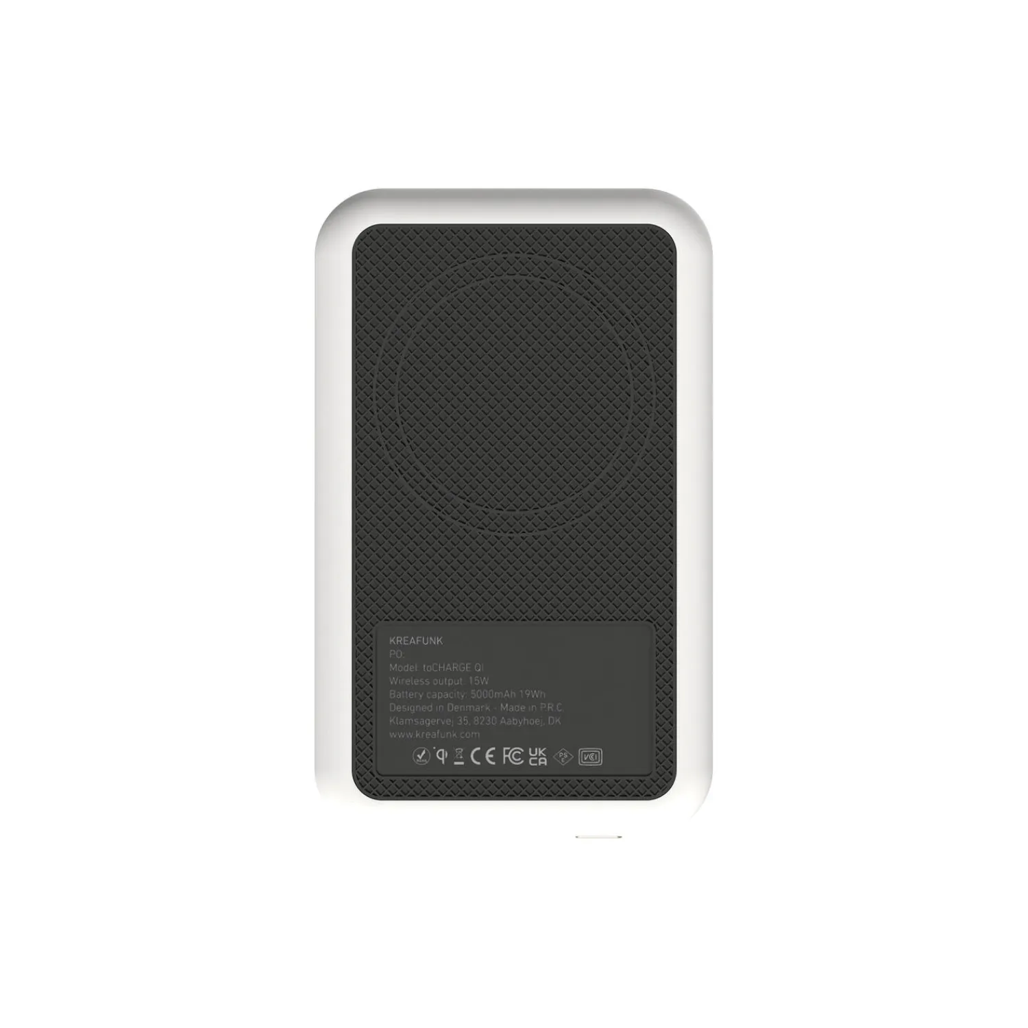 Best Kreafunk toCHARGE Qi trådløs powerbank white