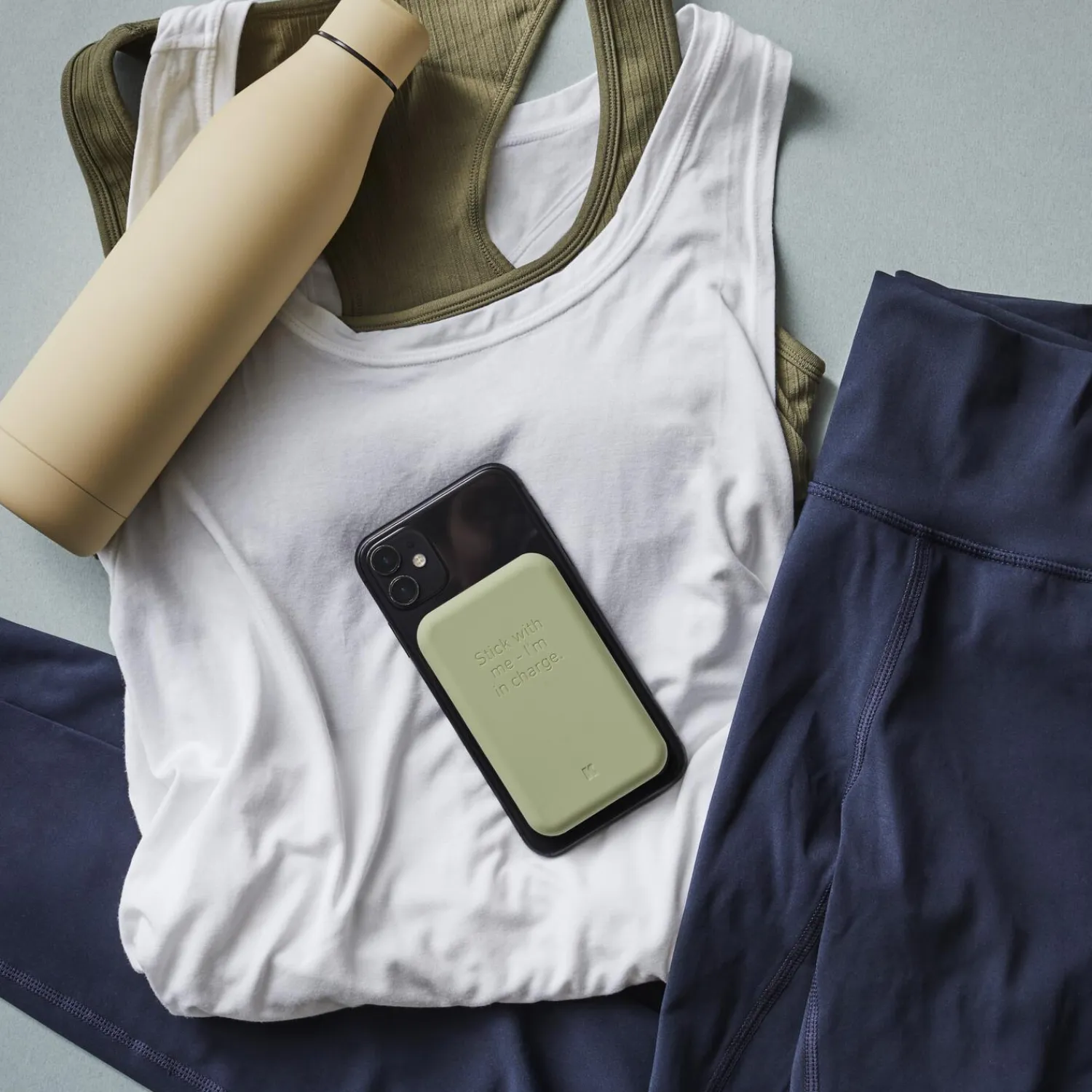 Kreafunk Opladere<toCHARGE Qi trådløs powerbank dusty olive