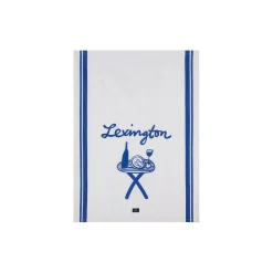 Discount Lexington Viskestykke i økologisk bomuldstwill med print, white/blue