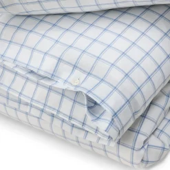 Lexington Sengetøj<White/Blue Check Lyocell/Cotton Oxford Bed Set, white/blue